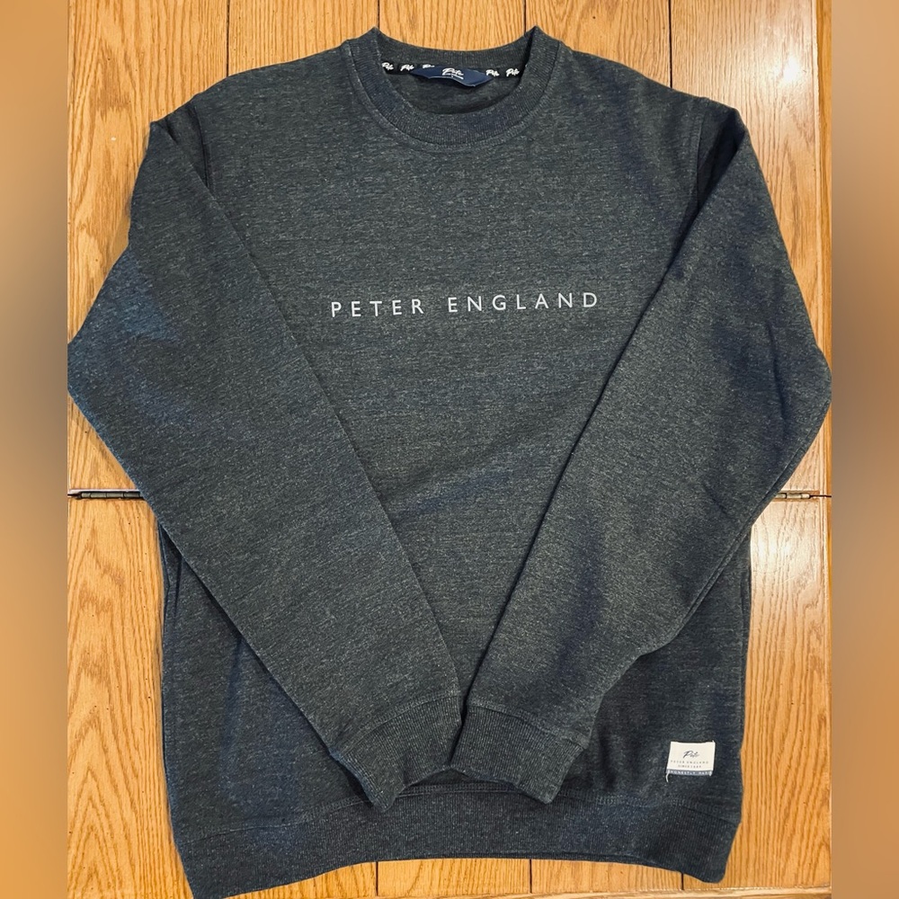 Peter England men’s Crewneck sweatshirt, charcoal grey, size large